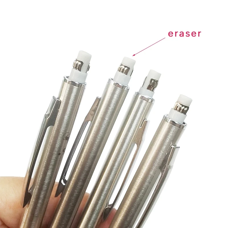 0.5 0.7 0.9mm metalowe ołówek automatyczny z zestaw gumek do ścierania 2B/HB ołowiane materiały do rysowania zestaw do szkicowania ołówek automatyczny pisania