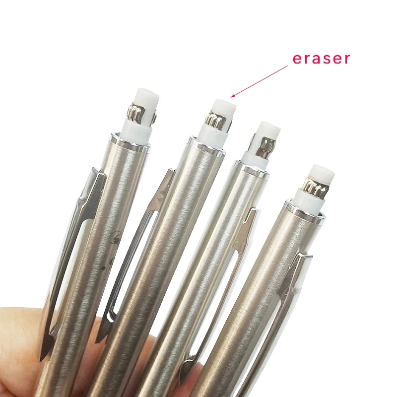 0,5 0, 07 0,7mm Metall Druck bleistift mit Radiergummi Set 2b/hb Blei Kunst Skizze Zeichnung liefert automatische Bleistift Schreibwaren