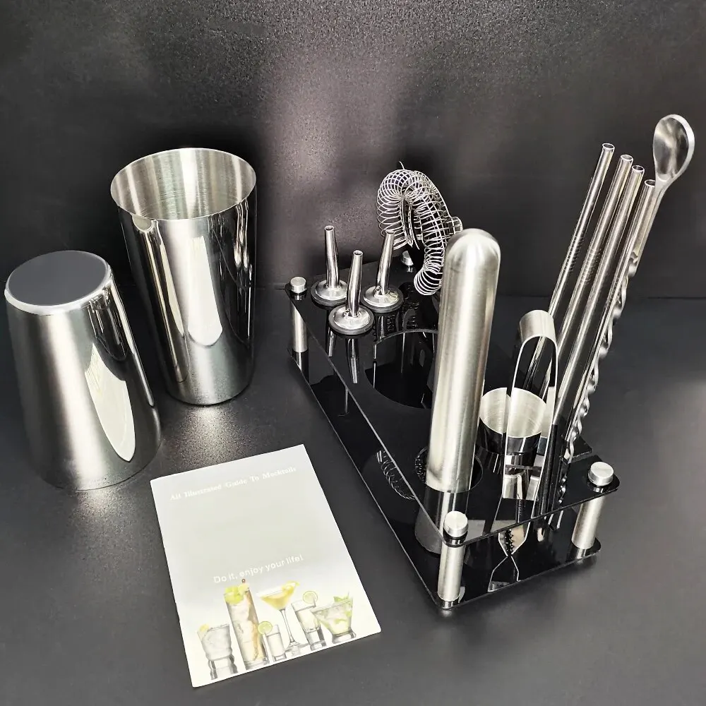 Cocktail Bar Tools 13 Piece 750ml 600ml Cocktail Shaker Set Stainless Steel