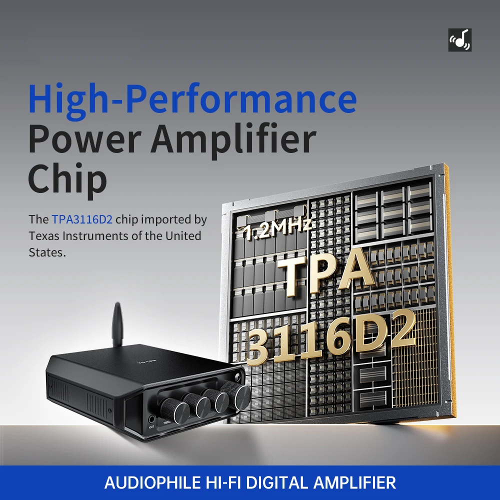 YS-LP3 TPA3116 클래스 D 증폭기 Bluetooth 5.4 2.0 채널 50Wx2 HiFi 스테레오 오디오 증폭기 디지털 증폭기 볼륨 조절 가능