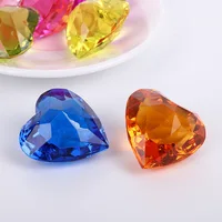 36/12PCS 40MM Heart Shaped Acrylic Diamond Gems Jewels Pirate Treasure Chest Hunt Party Favors For Kids Halloween Birthday Gifts 2