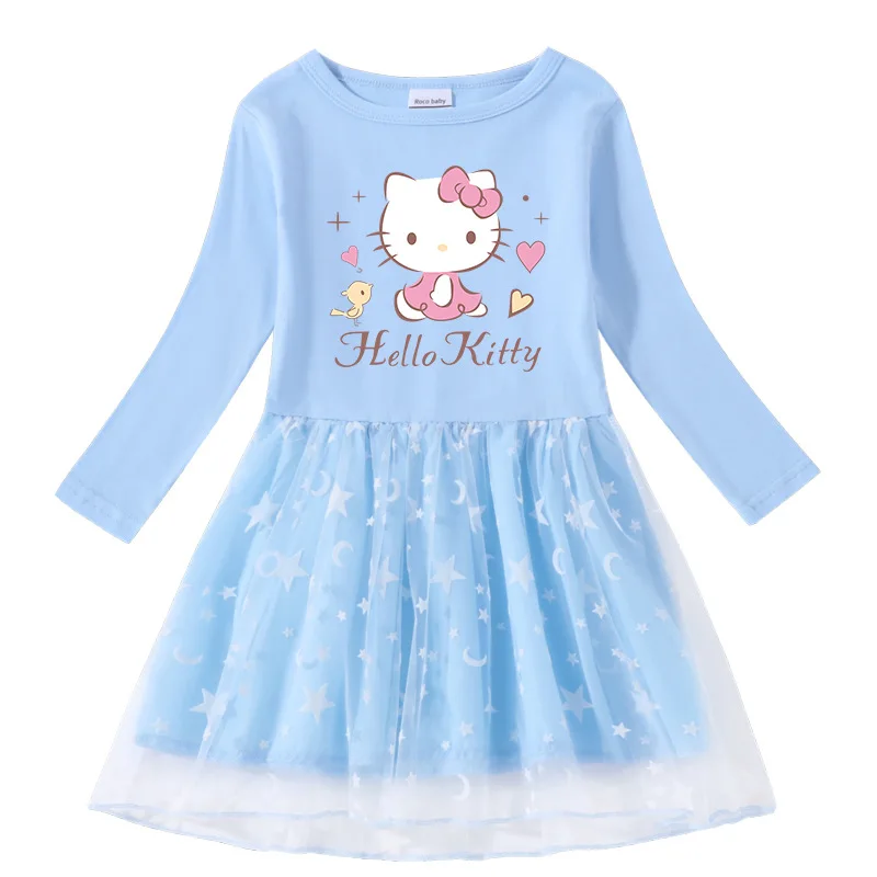 Sanrio hello kitty children dress long sleeved dress spring autumn 