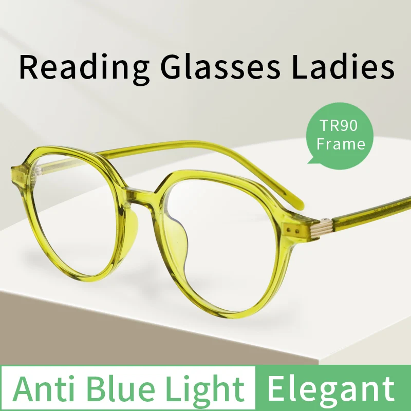 

Hot Fashion Blue Light Blocking Reading Glasses for Women,Lightweight TR90 Frame Anti Eyestrain,Anti Scratch Hard coated Lens