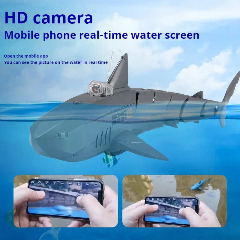 Shark Remote Control With Camera Rechargeable Giant Toothed Shark Model That Can Swing Underwater Children'S Remote Control Toy