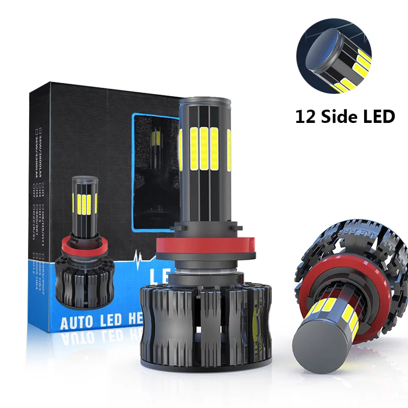 

3D 360 H7 Led Canbus 12 Side LED 28000LM 100W Car Headlights Bulbs H11 H4 H1 HB3 9005 HB4 9006 Auto Fog Lights Mini Lamp