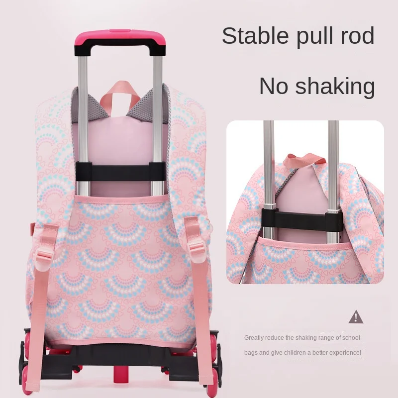School Bags for Girls Rolling Backpack Children Waterproof Students Wheeled Backpacks School Bag with Wheels Trolley SchoolBag
