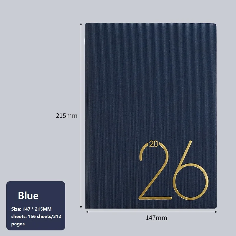 Bilingual 2026 Daily Planner Notebook - 365-Day Time Management Organizer with Weekly and Monthly Memo Sections