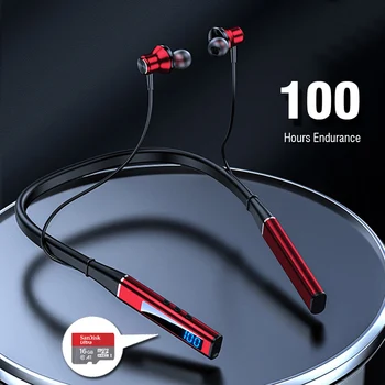 Wireless Headphones Neckband Bluetooth Earphone With Microphone Auriculares Sport Headset HD Bass Fone De Ouvido Sem Fio Sd Card 1