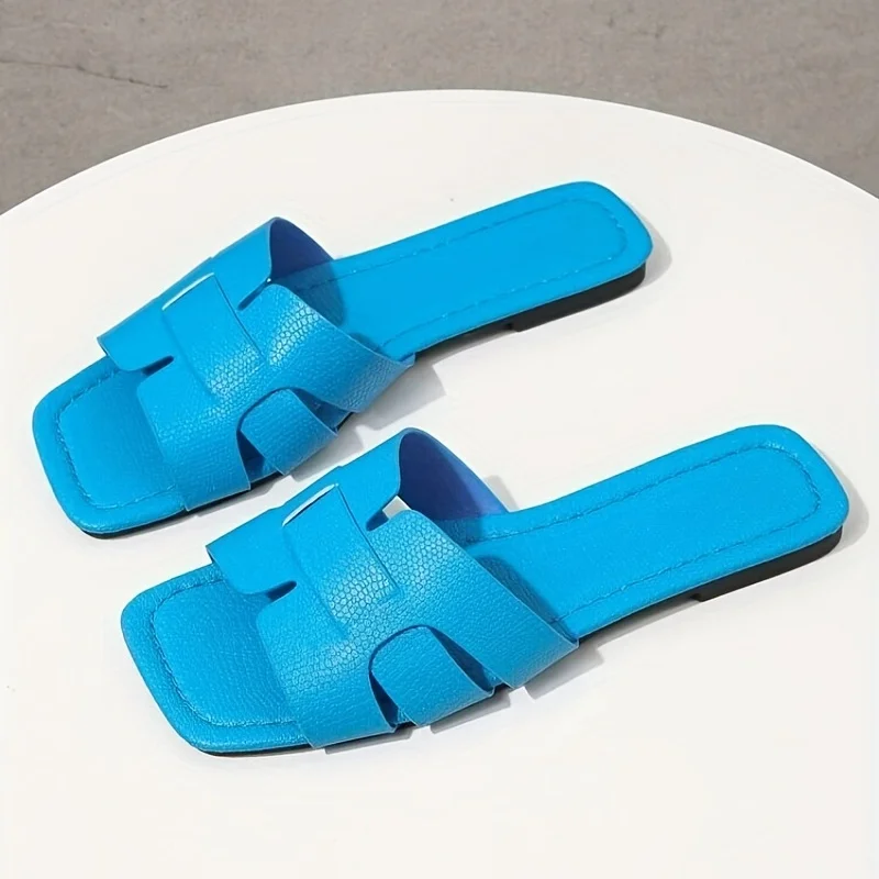 Plus Size Damen-Sandalen, trendige gestrickte flache Unterseite, lässige Paar-Strandschuhe, Sommer-Oberbekleidung, bequeme Sandalen für Damen – Detail 10