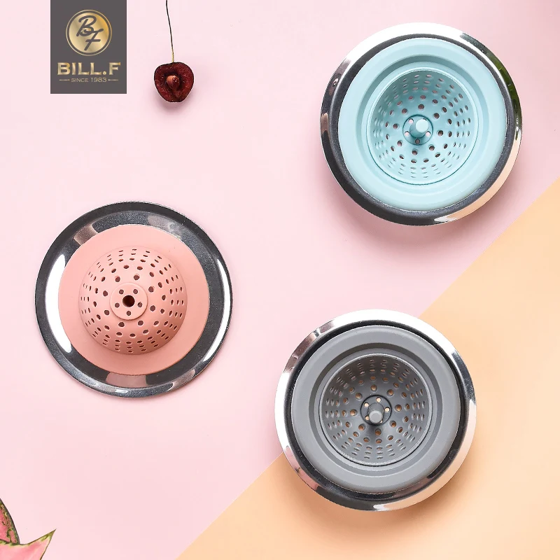 Silicone Sink Strainer Waste Plug Sink filter Waste Collector Kitchen Bathroom Accessories Colanders & Strainers 1 pc