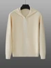 Aliselect Men Pure Cashmere Hooded Cardigan Autumn Winter New Zipper Knit Jacket Thick Sweater Leisure Plus Size Coat Warm Shirt 5