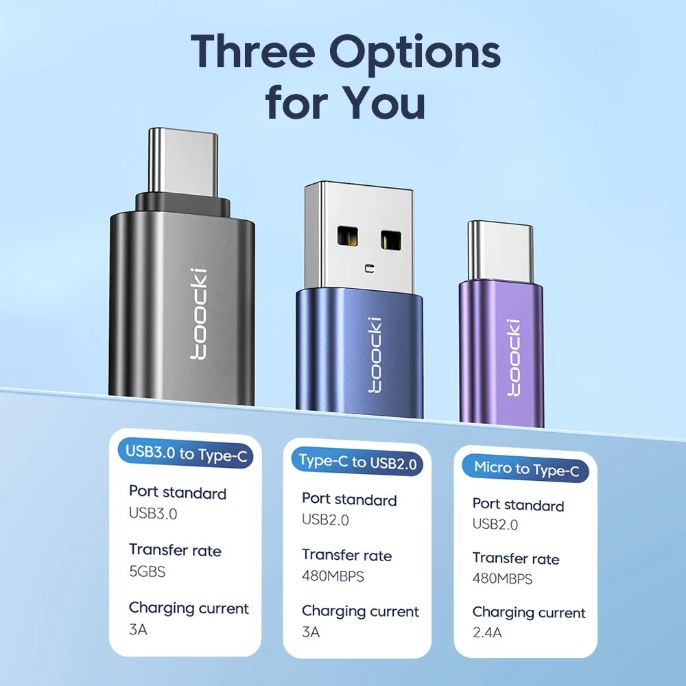 Toocki OTG USB 3.0 To Type C Adapter Micro To Type C Male USB 2.0 Female Converter For Macbook Xiaomi Samsung OTG Connector usb to type c adapter otg adapter type c adapter
