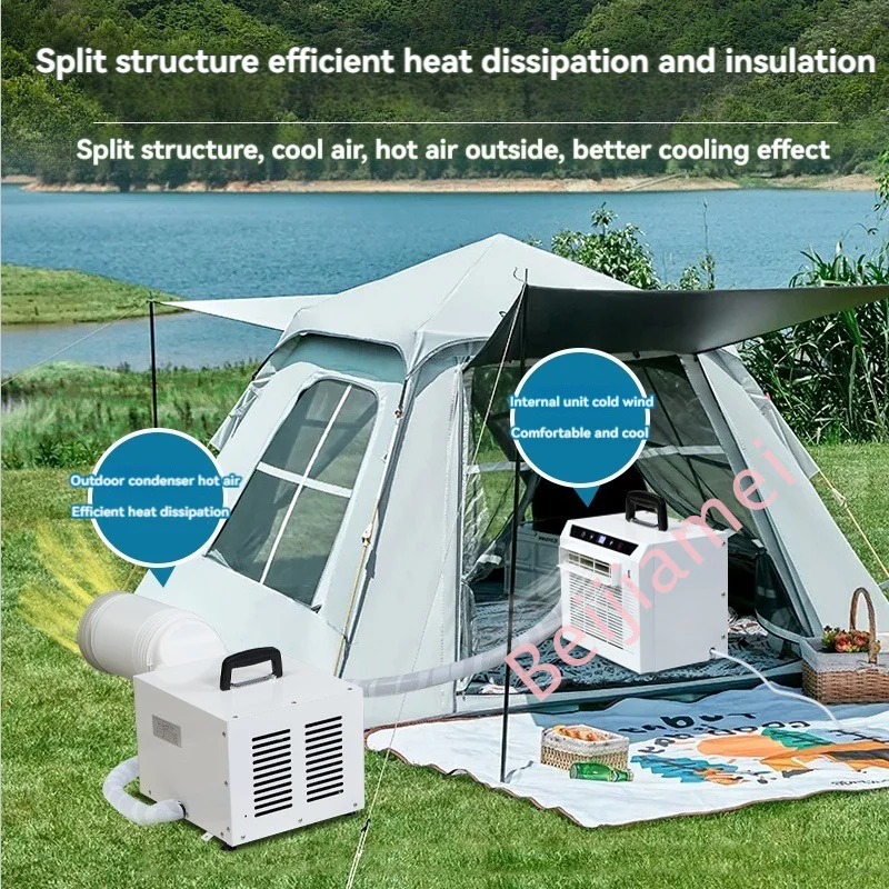 3000BTU 110V/220V Split Mobile Air Conditioner Car Air Conditioner Free Installation Camping Tent, With Wire Control, Remote Con 6