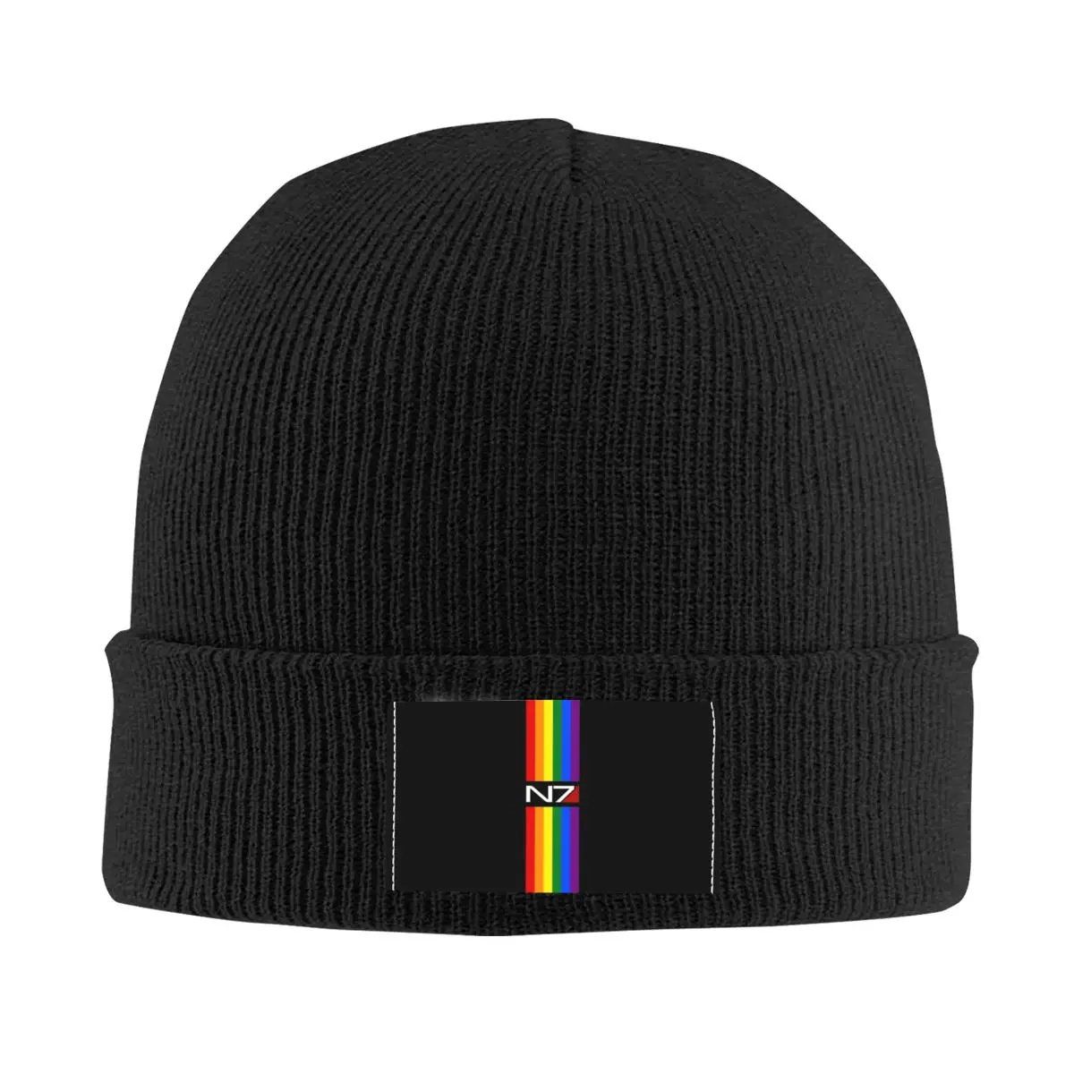 

Mass Effect N7 Gay Pride Lgbt Logo Beanie Cap Unisex Winter Warm Bonnet Homme Knitting Hats Hip Hop Skullies Beanies Caps