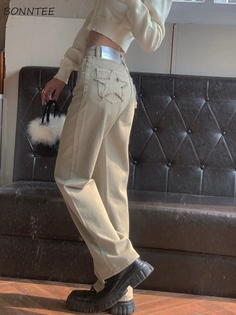 

Джинсы Женские однотонные модные американские стильные подходящие ко всему простые креативные брюки крутые весенние женские шикарные для отдыха