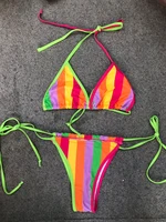 Sexy Bikini Swimwear WoSwimsuit Contrast Color Patchwork Bikini Set Bather Bathing Suits Summer Beach Wear Swim