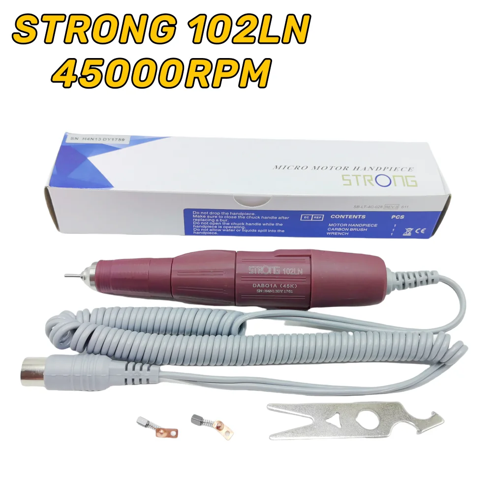 STRONG 210 45000RPM Micromotor Polish Nail Drill Pen Machine 102LN Handpiece Electric Milling Manicure Machine Handle Nail Tool 2