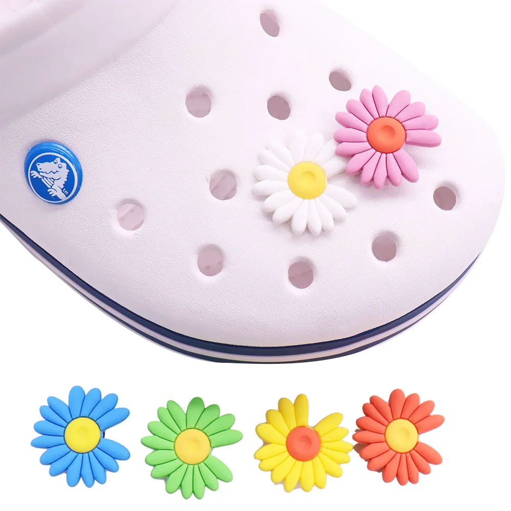 

1Pcs Colorful Flowers PVC Garden Shoe Charms Shoes Decorations Buckle Clog DIY Croc Jibz Wristbands Girls Kids Party Gift