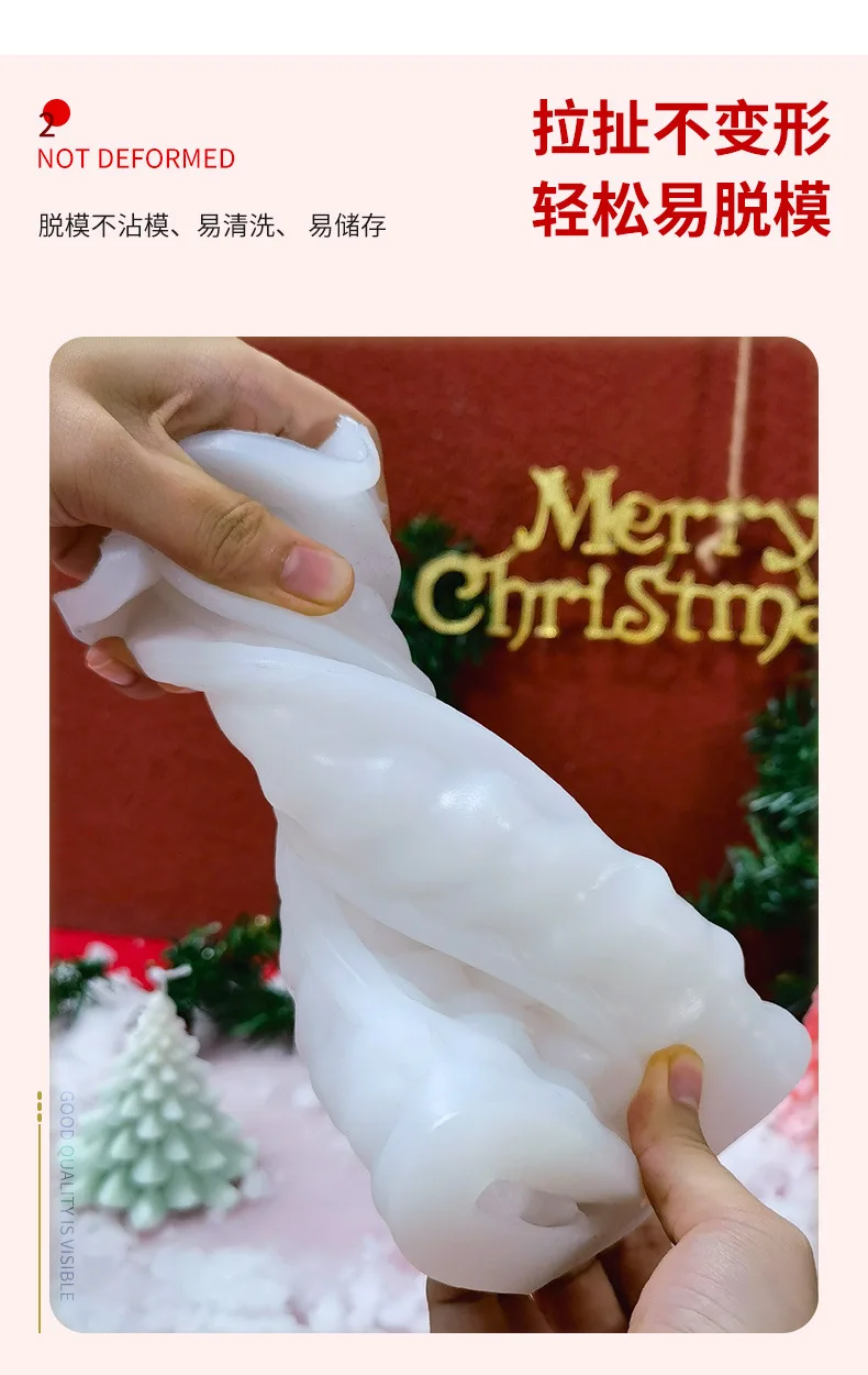 Description Picture 4 of itemChristmas Tree Silicone Candle Mold New Year Decor DIY Handmade Aromatherapy Wax Candles Epoxy Resin Chocolate Molds Xmas Gifts