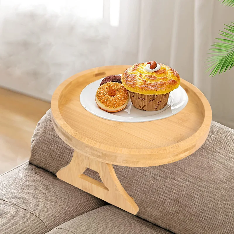 Home furniture solid wood mini tea table round coffee table living room mini sofa round snack tray 25*25*13cm sale