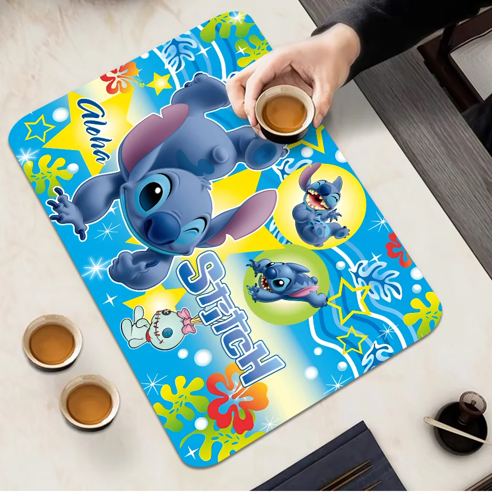 S-Stitch-H-The-Baby Kitchen Dish Mat Absorbent Dining Table Mats Retro Non-slip Placemat Coffee Dish Tableware Mat Home Decor 2
