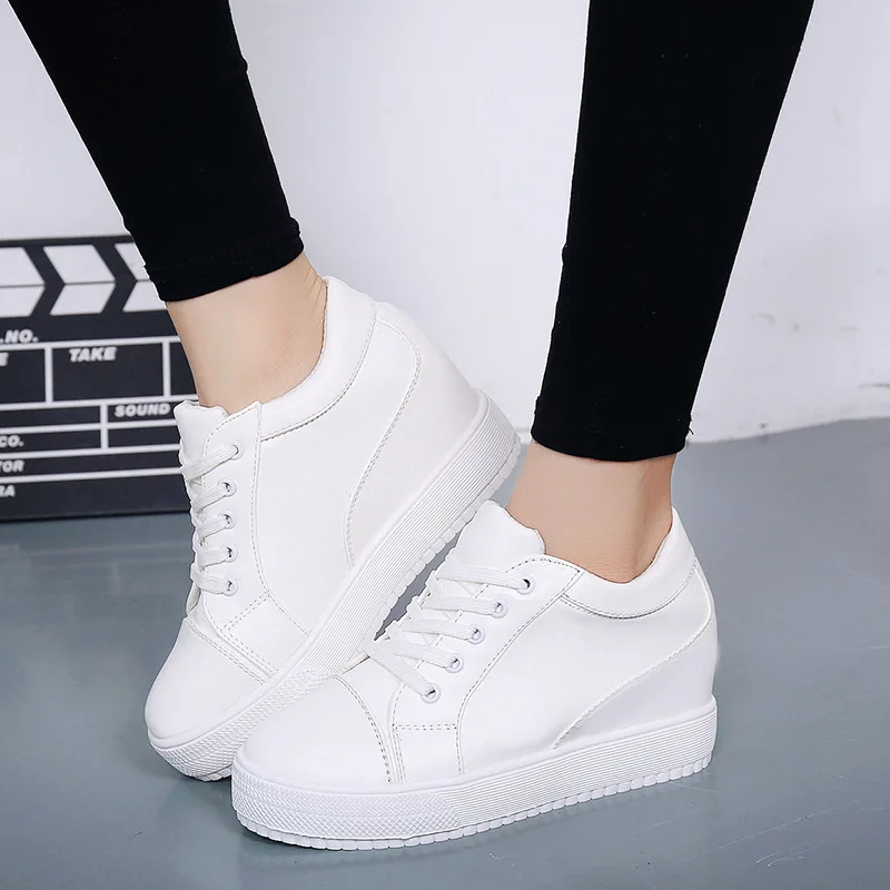 ZBYY Women's Platform Sneakers Hidden Heel Wedge Booties