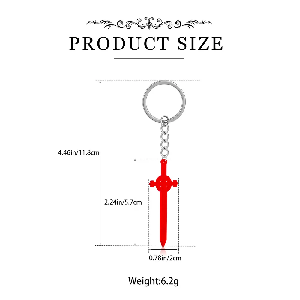 Ruby Sword Keychain Classic Cartoon Adventure The Time Series Acrylic Pendant for Woman Movie Fans Gift Jewelry