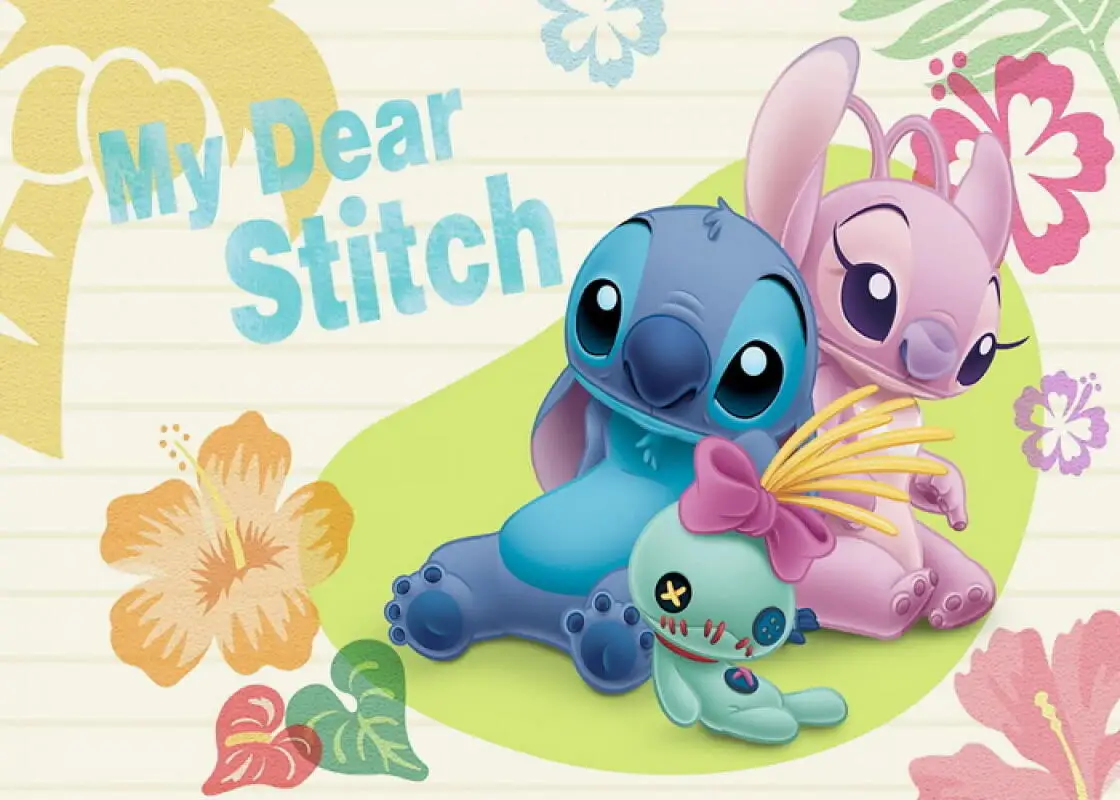 thumbnail image 1 of 1 juego de fondos para fiesta con temática de dibujos animados de Lilo y Stitch, decoración para fotos de fiestas de cumpleaños de niños, fondo de fotografía con flores del océano, 1 of 5