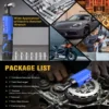 Electric Cordless Right Ratchet 3/8'' 90° Angle Wrench with LED Work Light +7pcs Sockets Set Power Ratchet Wrenches, 2 Battery 3