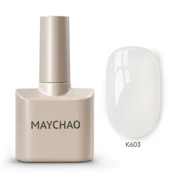 MAYCHAO Cherry Red Glossy Gel Nail Polish - 12ml Semi - Permanent Soak Off UV LED Frosted Finish (Milky White)