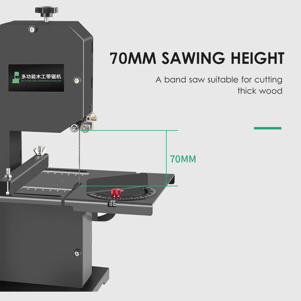 Electric Saw 800W Multifunctional Band Saw Machine 1750RPM Table Saw Lathe Machine Woodworking DIY Polishing Grinding Cutting Tool