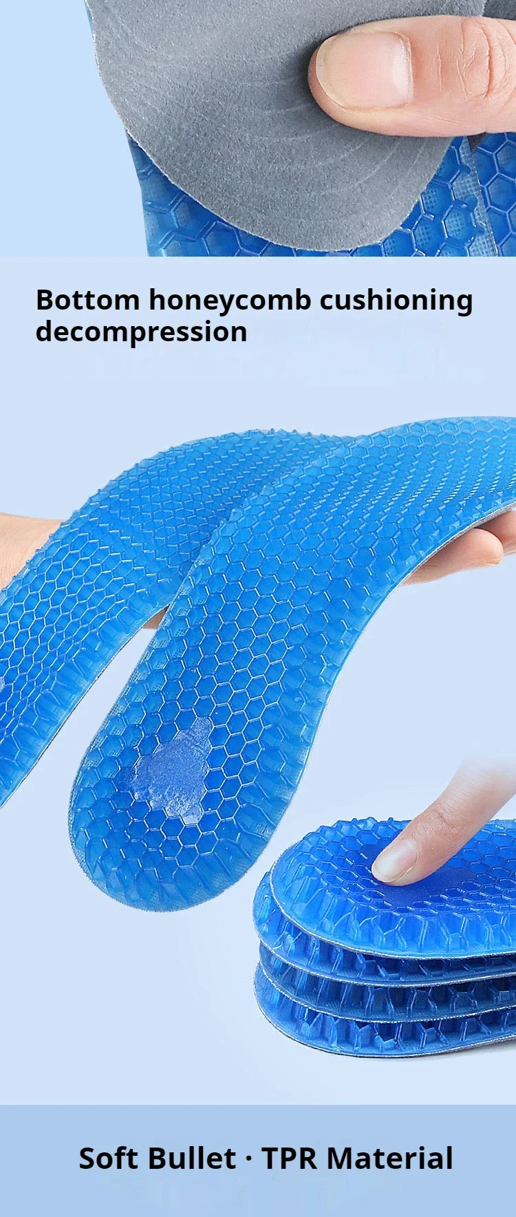 Weiche Einlegesohlen aus Silikongel, Outdoor-Sport, Laufen, Einlegesohle, elastische, stoßdämpfende Sohle, für Herren und Damen, Turnschuhe, rutschfeste Einlegesohlen, 1 Paar – Detail 4