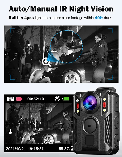 BOBLOV-minicámara M6 con GPS, 128GB, 1440P, DVR, 7 horas de grabación, visión nocturna, microcámaras de seguridad, Policía _ - Mobile