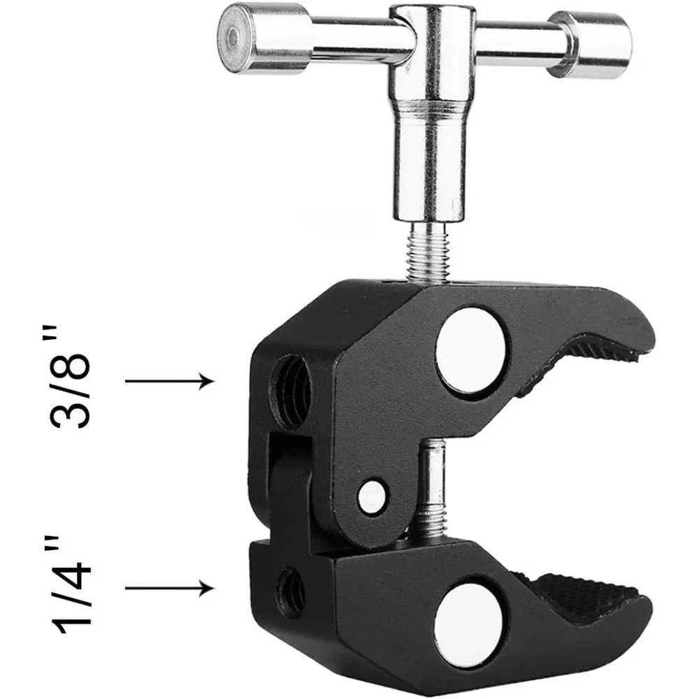 Description Picture 5 of itemCNC Metal Super Clamp with 360° Mini Ball Head Quick Release Clamp Bracket Tripod Mount 1/4 Screw Clip for DSLR Camera Gopro