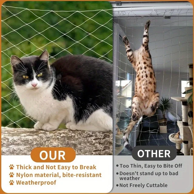 Cat Balcony Anti-Fall Net, Nylon Material, Suitable for Balconies, Windows, Stairs, Patios, And Are Essential for Pet Households 5
