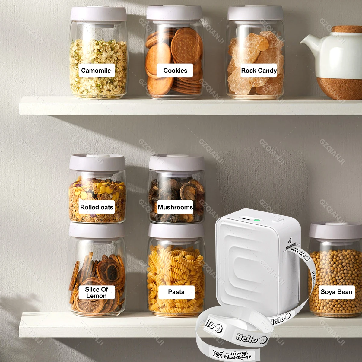 M1 Thermal Label Printer Inkless Printing Sticker Adhesive Paper Roll Wireless Bluetooth Mini Pocket Labeller Maker Storage Bag