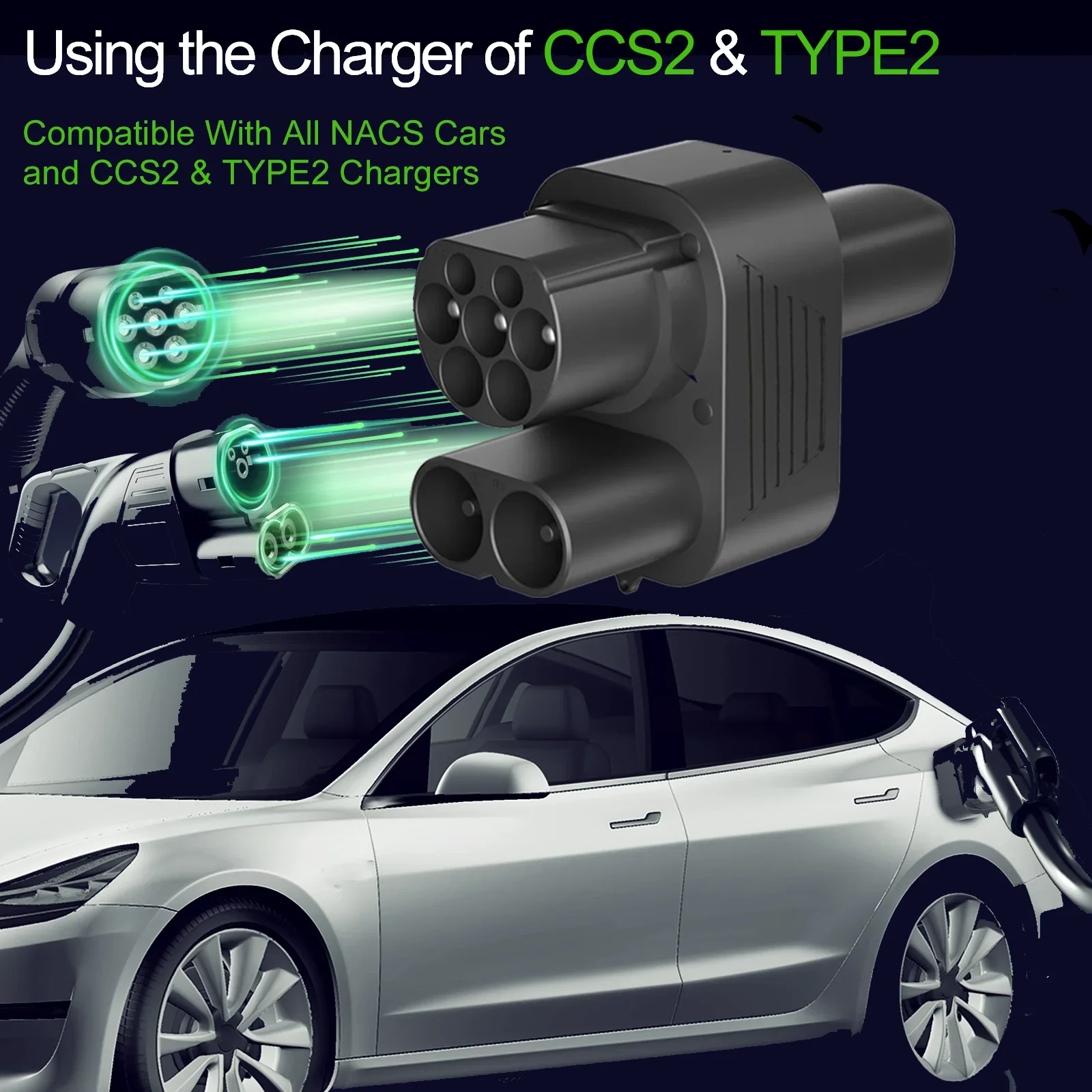 BERET CCS2 to Tesla EV Charger Adapter AC + DC 250A 1000V Electric Vehicle DC Charging CCS2 To Tesla Convertor dc combo 2