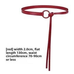 Elegant and Fashionable Women's Woven Rope Waist Belt in a Variety of Colors - 130cm (BZ2.0 - red)