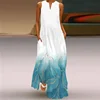 Robe longue à col en V pour femmes, tenue d'été élégante, vintage, imprimée, grande taille