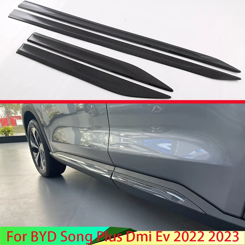 

For BYD Song Plus Dmi Ev 2022 2023 Car Accessories Carbon Fiber Style Side Door Body Molding Moulding Trim