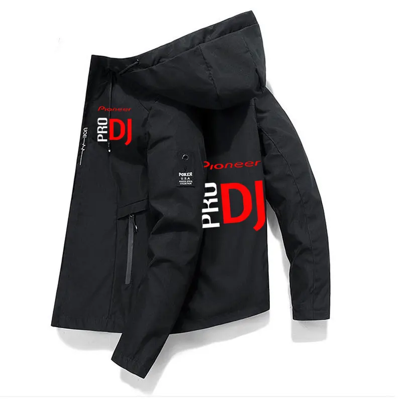 New Fashion DJ Hooded Jacket Men's Thin Polyester Spring And Summer Jacket Sun Protection Jacket Sports Hooded Jacket