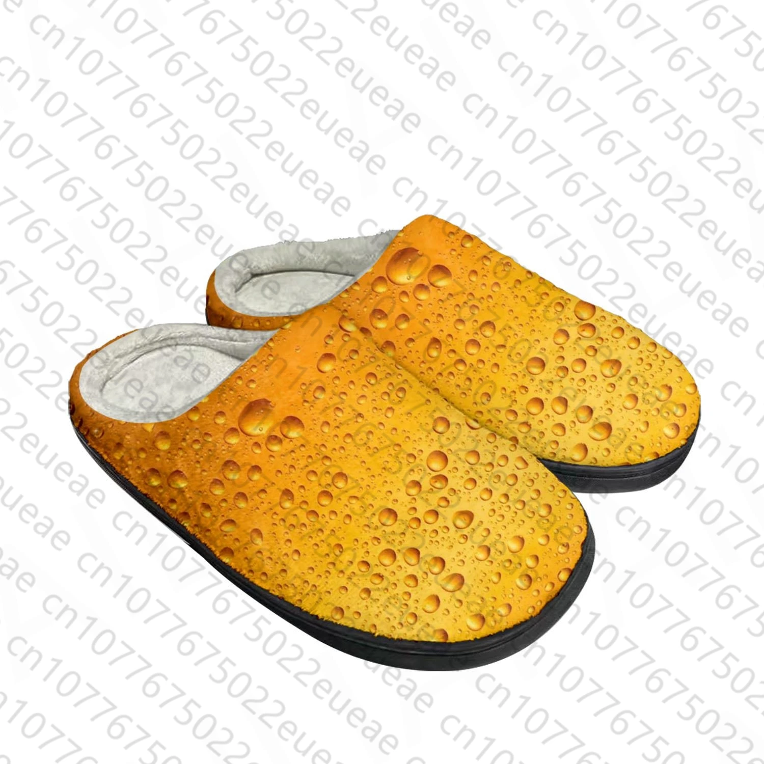 

Домашние хлопковые тапочки унисекс с 3D принтом пива, сандалии на заказ для мужчин и женщин, плюшевые, для спальни, Повседневная сохраняющая тепло обувь, термотапочки, черные