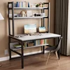 55 "computer Desk with Shelves, 4 Level Game Table with Large Wooden Tabletop, Metal Legs, Ideal Storage for Study Work 5