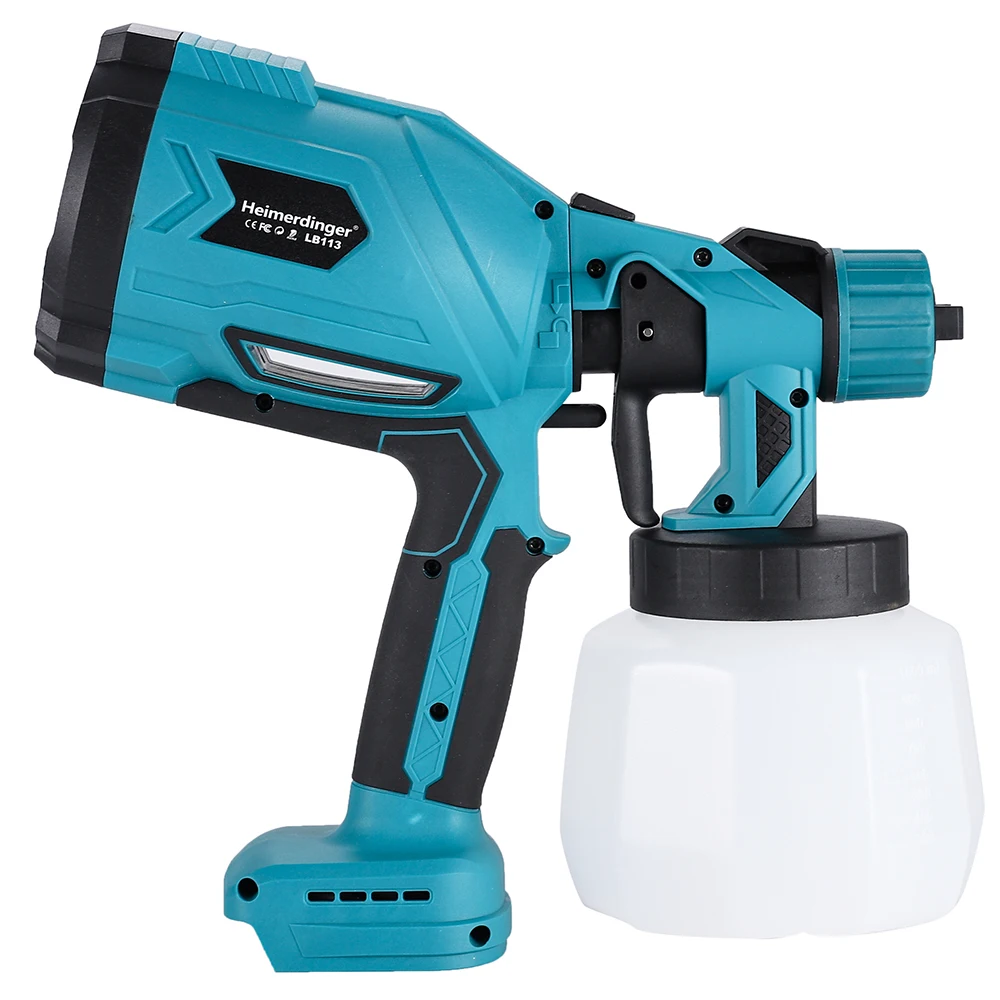 Cordless Electric Spray Gun Paint Sprayer Auto Furniture Steel Coating Airbrush,Compataible Makita and Heimerdinger 18V Battery 3
