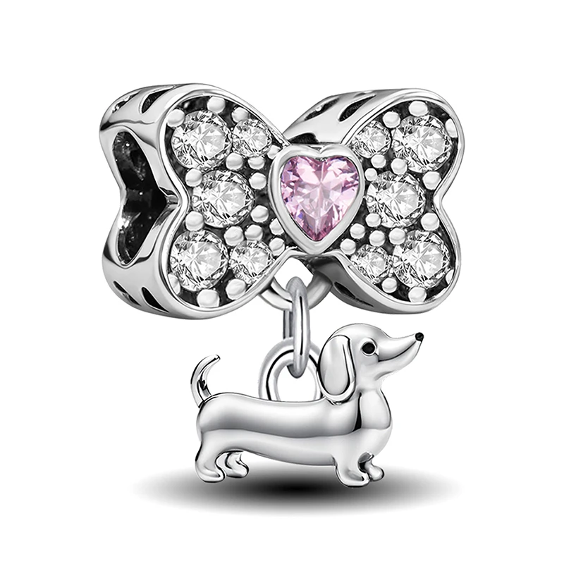 925 Sterling Silber Traumhafte Einhorn-Tier-Serie Würstchenhund Bär Perle Passend für DIY Armbandherstellung Hochwertiges Schmuckgeschenk – Detail 26