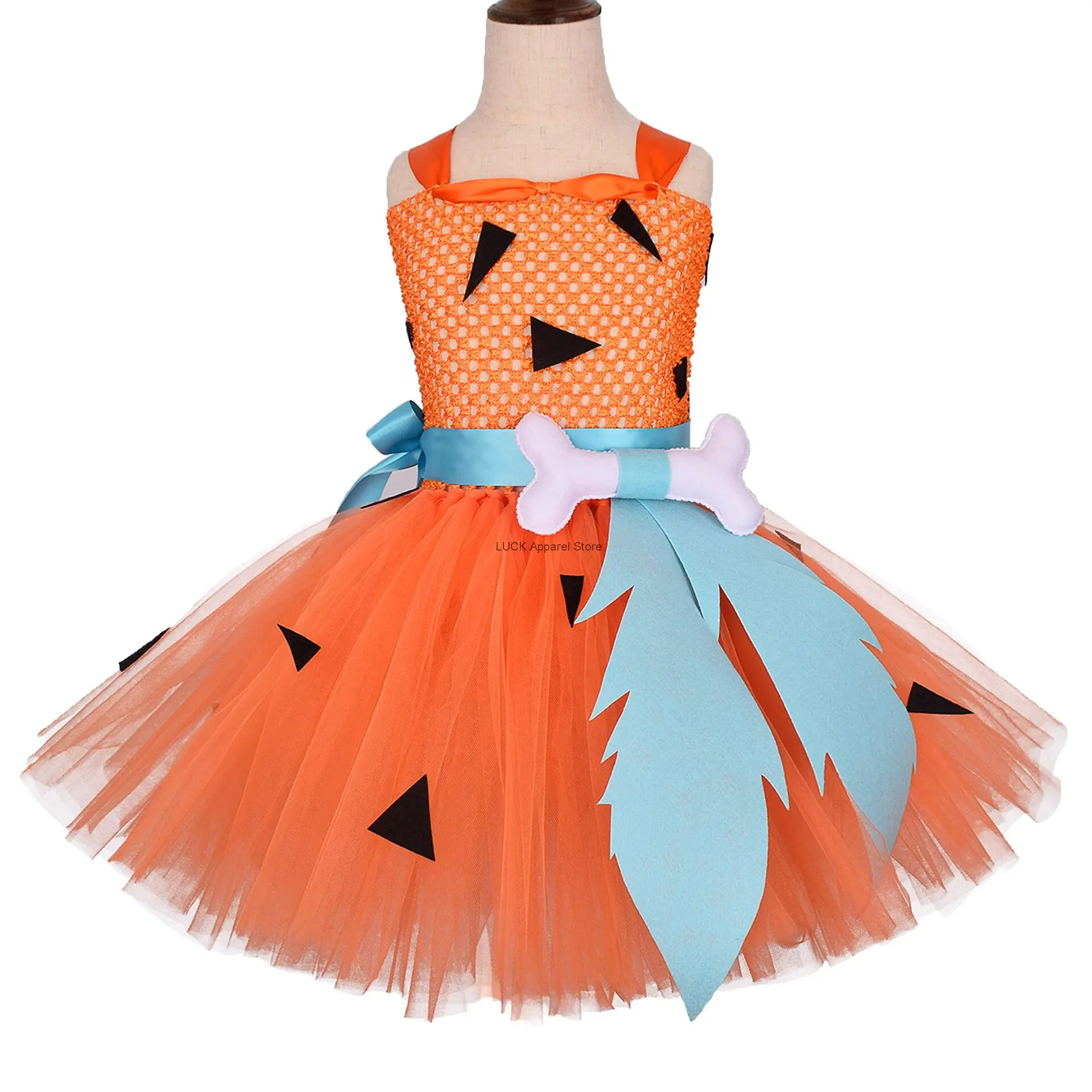 Ragazze Halloween Funny Dress Flintstones Bone Tutu Dress Dog Bone Children'S Day Cosplay