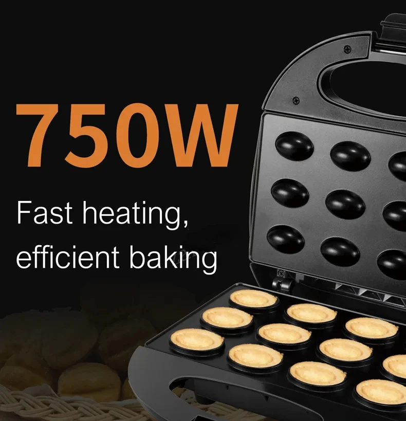 For  Walnut Cake Maker Automatic Nut Waffle Bread Machine Sandwich Iron Toaster Baking Breakfast Pan Oven EU plug 4
