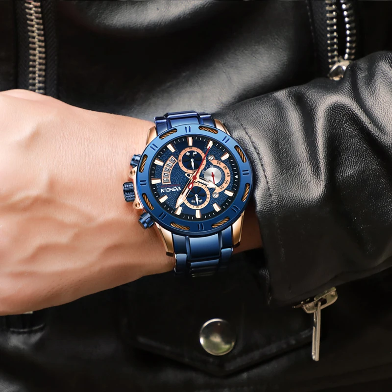 Men's Watches Luxury Gold Business Classic Clock Sport Waterproof Stainless Steel Band Wristwatches Analog Quartz Watches