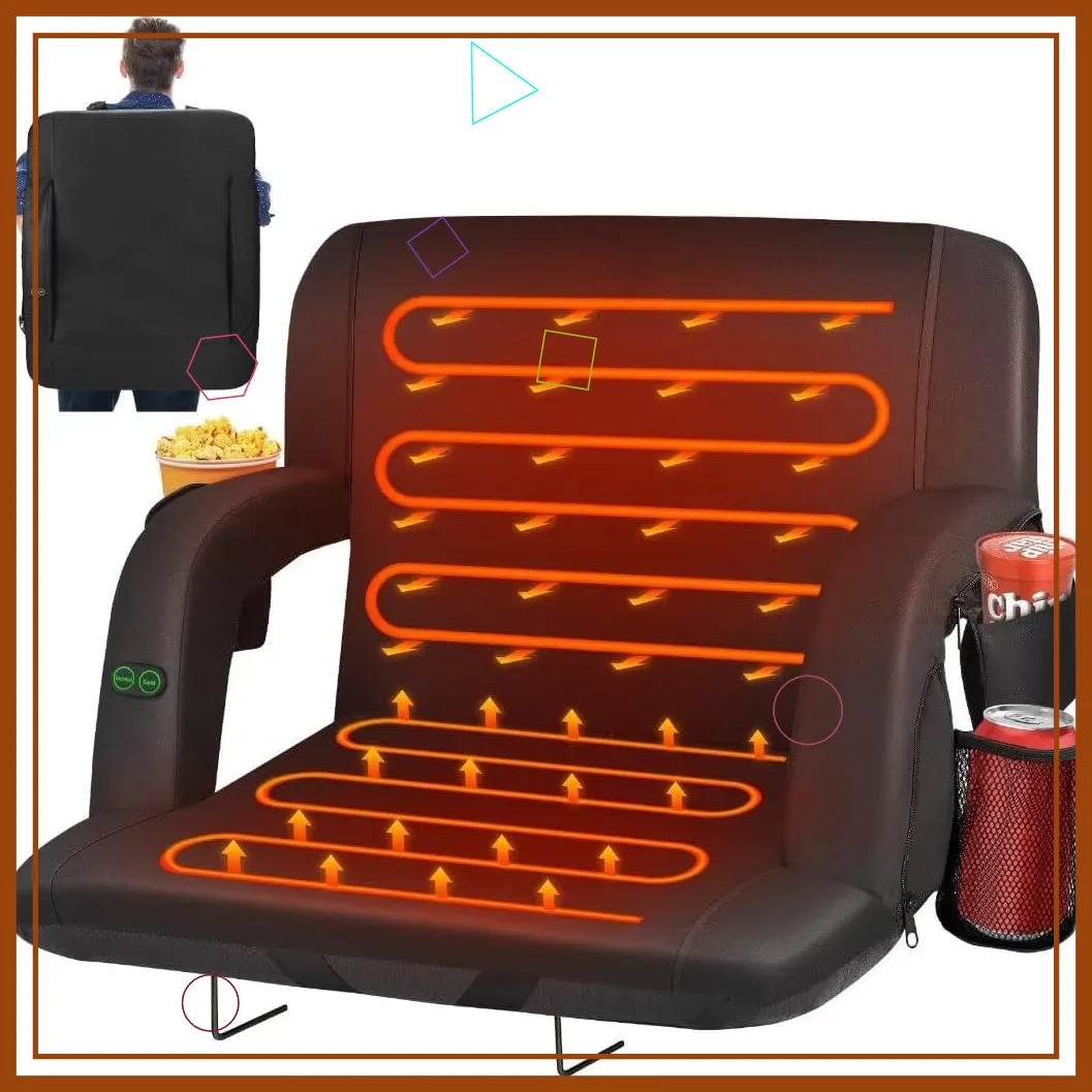 Heated stadium seat - side view
