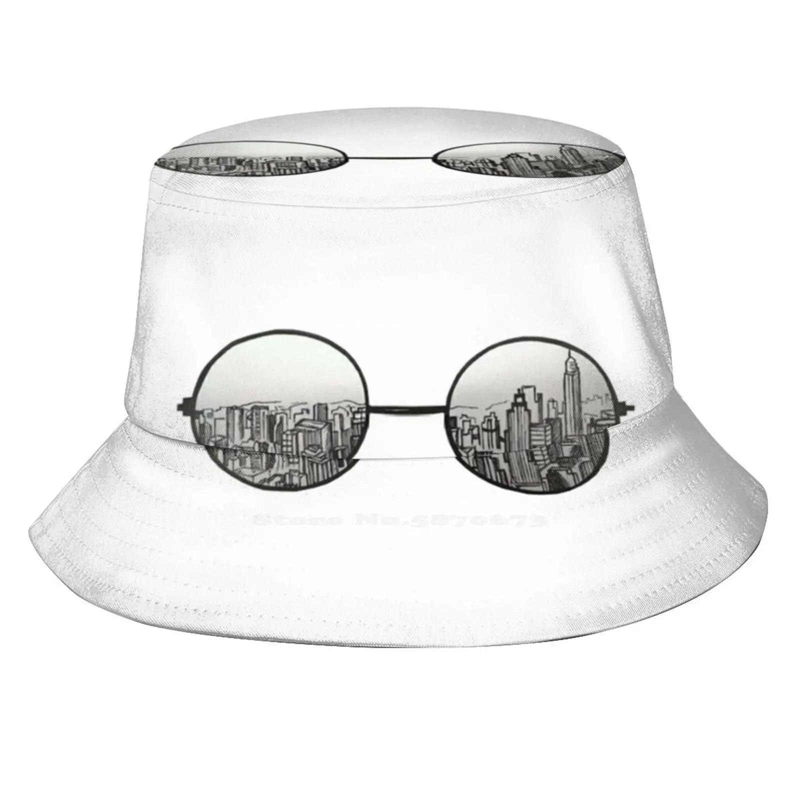 The View Unisex Fisherman Hats Cap Occhiali Da Sole Good Vibes Cool Trending New York City Nyc Happy God View Travel Airplane Nature